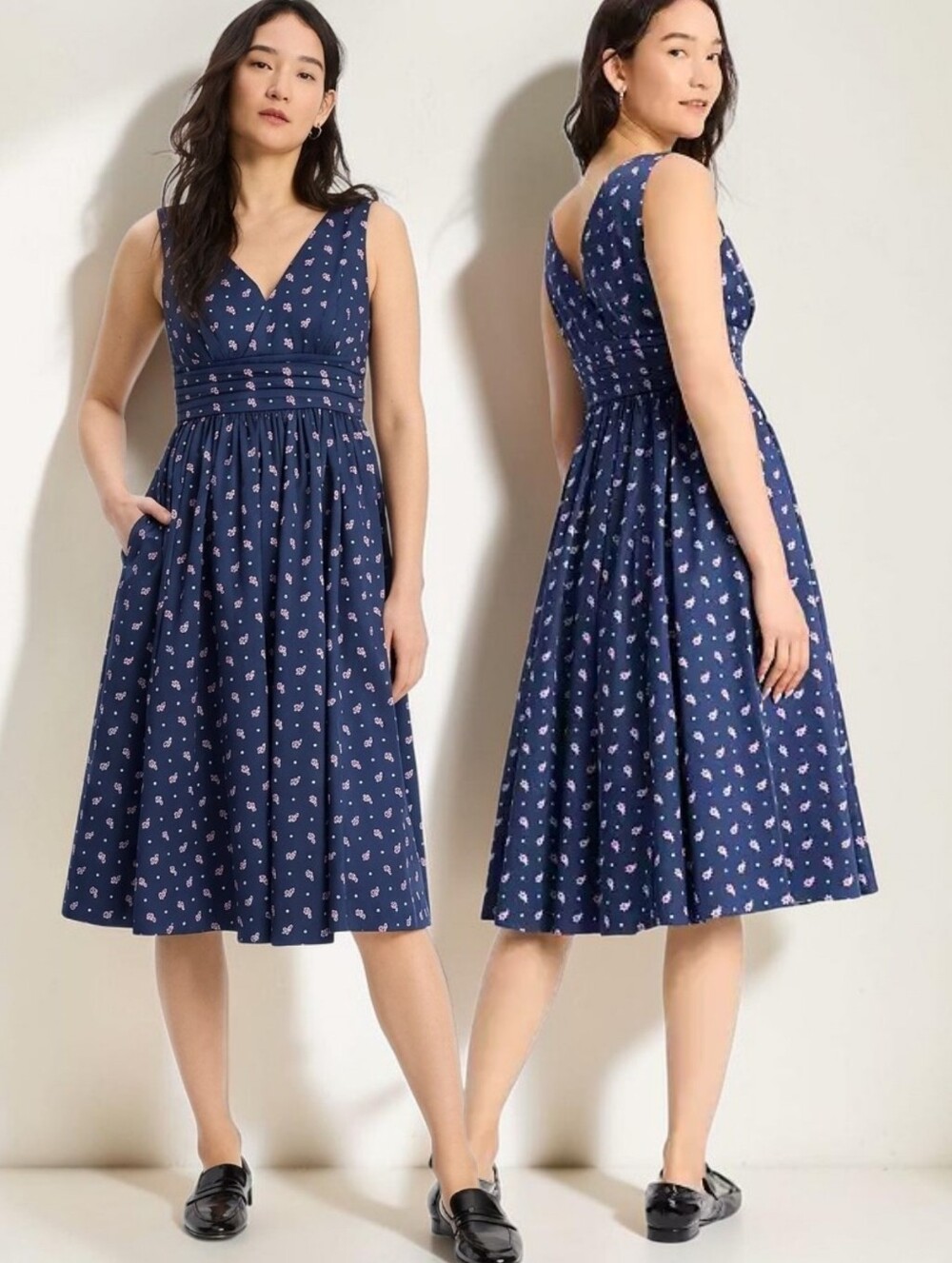 KATE SPADE Paisley Foulard Fit & Flare V-neck Dress - Size 4